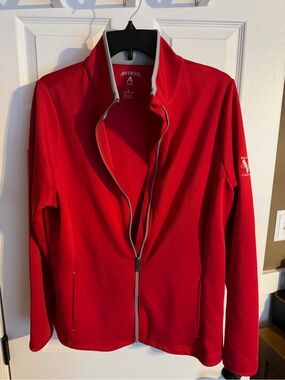 Antigua Red Full-Zip Jacket with Gray Trim